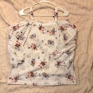 Floral off the shoulder shirt